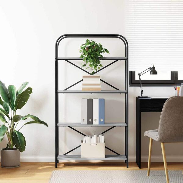 vidaXL Grāmatu plaukts Pelēks Sonoma 80 x 30 x 146 cm