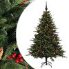 vidaXL Mākslīgā Ziemassvētku egle ar bumbiņu 120 cm 150 LED
