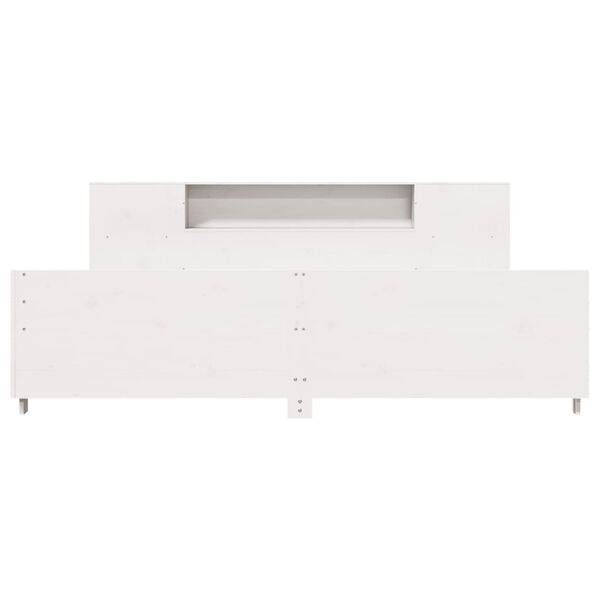 vidaXL gulta bez matrača, balts, 180x200 cm, priedes masīvkoks