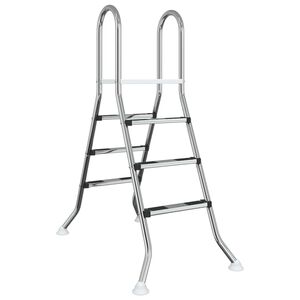 vidaXL Virszemes baseina kāpnes 100 cm 3-Step Nerūsējo&scaron;ais tērauds 304