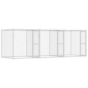 vidaXL Suņu būris Sudraba 600 x 200 x 200 cm Cinkots tērauds