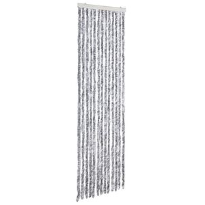 vidaXL kukaiņu aizkars, 56x185 cm, balts un pelēks &scaron;enils