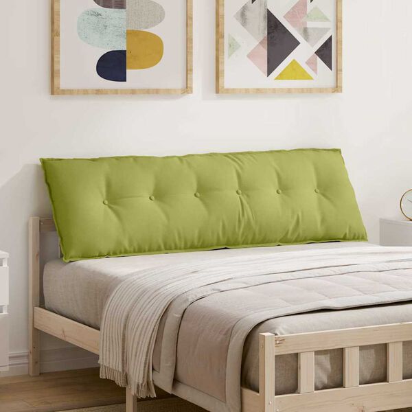 vidaXL Atpakaļ spilvens Gai&scaron;i zaļa 160 x 19 x 50 cm audums