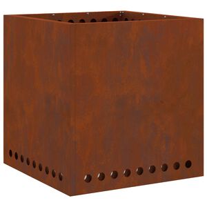 vidaXL Dūmu bez uguns bļoda Rūsa 48 x 48 x 50 cm Novecināts tērauds