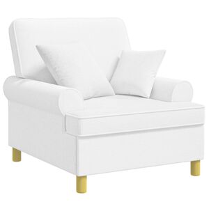 vidaXL XL atpūtas krēsls ar spilveniem Balts Audums