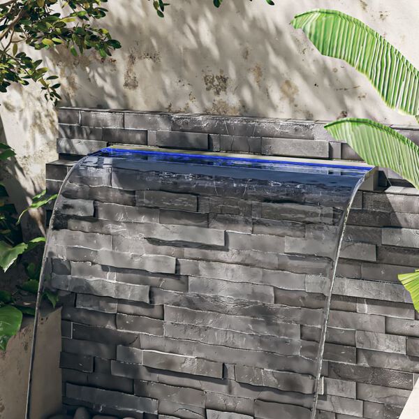 vidaXL ūdenskritums ar RGB LED gaismām, nerūsējo&scaron;s tērauds, 108 cm