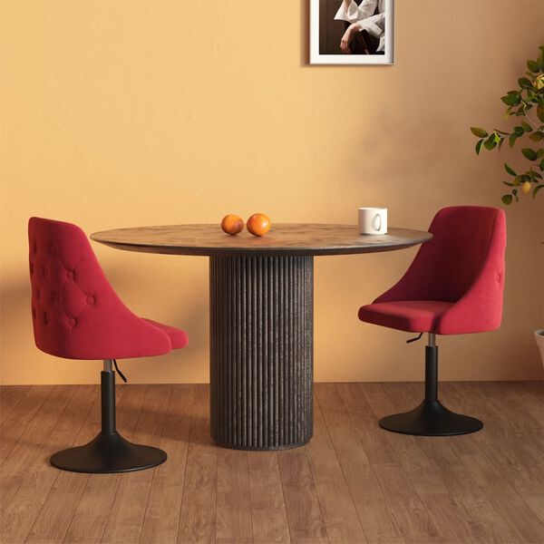 vidaXL virtuves krēsli, 2 gab., vīnsarkans samts