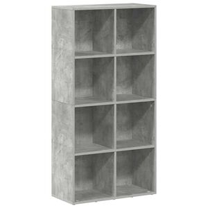 vidaXL grāmatu plaukts, 66x30x130 cm, betonpelēks, inženierijas koks
