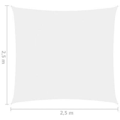 vidaXL saulessargs, 2,5x2,5 m, kvadrāta forma, balts oksforda audums