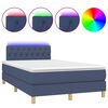 vidaXL atsperu gulta ar matraci, LED, zils audums, 120x190 cm