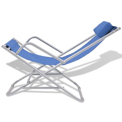 vidaXL atgāžami pludmales krēsli, 2 gab., tērauds, zili