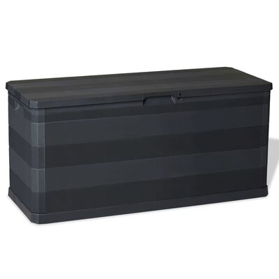 vidaXL dārza uzglabāšanas kaste, melna, 117x45x56 cm