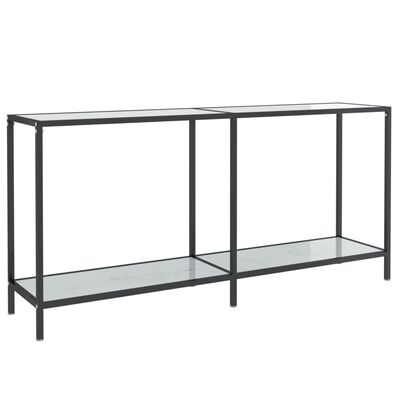 vidaXL konsoles galdiņš, 160x35x75,5 cm, balts, rūdīts stikls