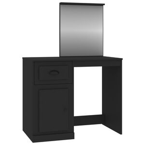 vidaXL spoguļgaldiņa komplekts, melns,90x50x132,5cm, inženierijas koks