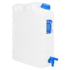 vidaXL ūdens tvertne ar krānu, caurspīdīga, 20 L, plastmasa