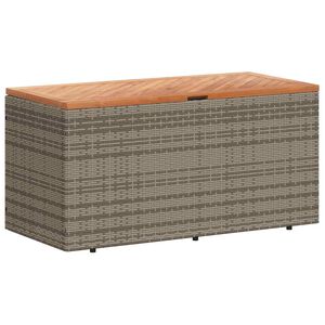 vidaXL dārza uzglabā&scaron;anas kaste, pelēka, 110x50x54 cm, PE rotangpalma