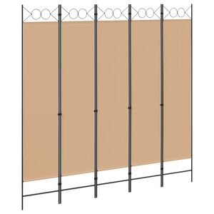 vidaXL 5-paneļu istabas nodalījums Bē&scaron;a 200 x 200 cm Audums