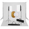 vidaXL fotostudijas komplekts &ndash; gaismas izkliedētāji, foni, reflektori