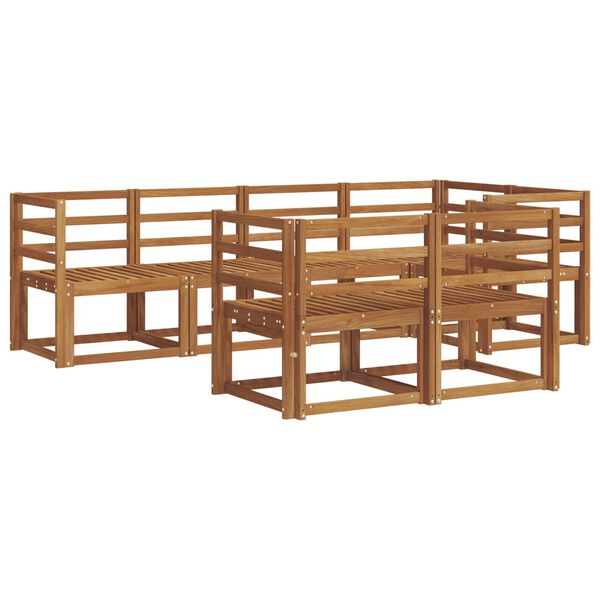 vidaXL Āra dīvānu komplekts ar spilvenu 7 pcs Dabisks un antracīts