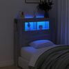vidaXL gultas galvgalis ar LED, pelēka ozola, 100x18,5x103,5 cm, koks