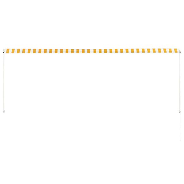 vidaXL markīze, 350x150 cm, sarullējama, dzeltena ar baltu