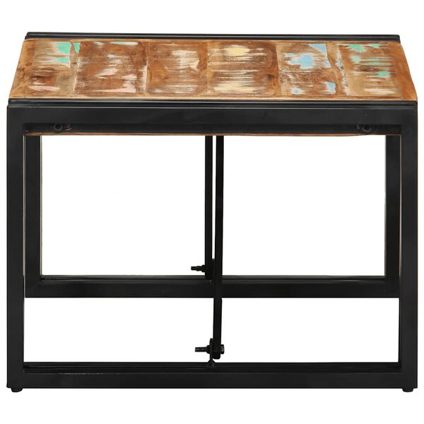 vidaXL daudzkrāsains kafijas galdiņš 50x50x35cm, pārstrādāts masīvkoks