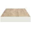 vidaXL sienas plaukti, 2 gab., balti, ozolkoka, 60x23,5x3,8 cm, MDF