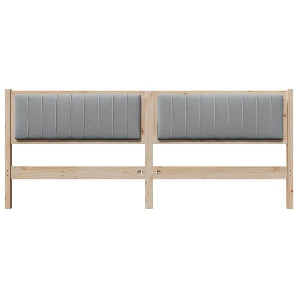 vidaXL Mīkstināts gultas galvgalis Brūna 200 cm Ciets priedes koks