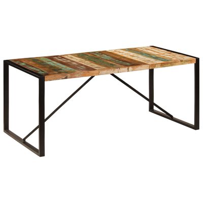 vidaXL virtuves galds, 180x90x75 cm, pārstrādāts masīvkoks