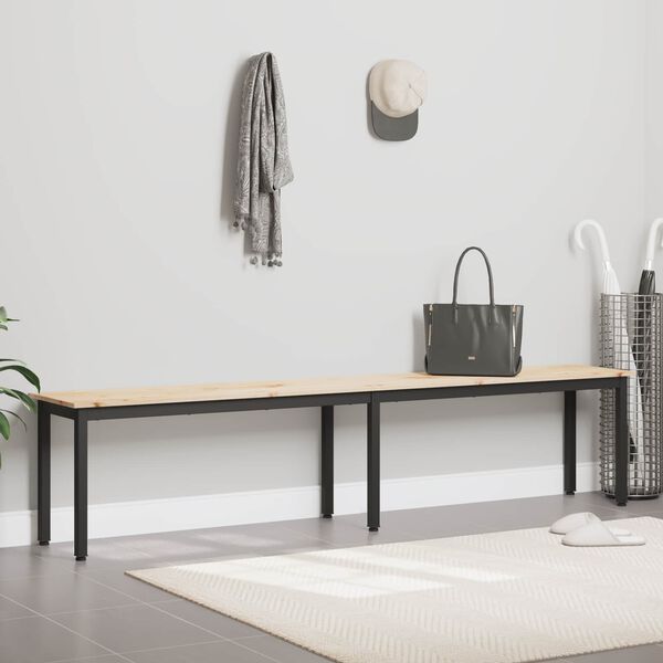 vidaXL sols Dabiska 200 x 35 x 45 cm Ciets priedes koks