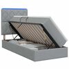 vidaXL LED uzglabā&scaron;anas gulta ar matraci Gai&scaron;i pelēka 90 x 190 cm