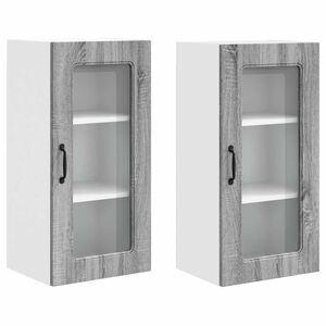 vidaXL Trauku ma&scaron;īnas panelis Kalmar 2 pcs Pelēks Sonoma