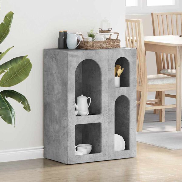 vidaXL Puse Betona pelēks 59 x 35 x 80.5 cm Inženierijas koks