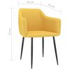 vidaXL virtuves krēsli, 2 gab., dzeltens audums