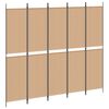 vidaXL 5-paneļu istabas nodalījums Bē&scaron;a 250 x 220 cm Audums