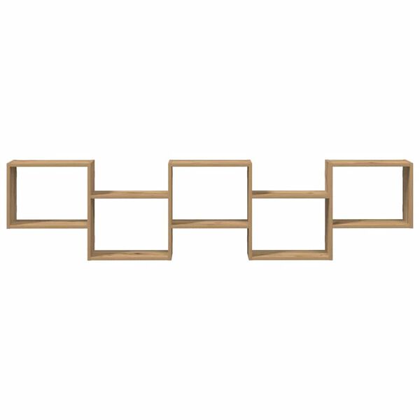 vidaXL sienas plaukts, 5 nodalījumi, koka krāsā, inženierijas koks