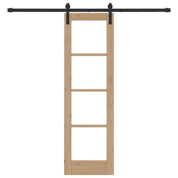 vidaXL Slīdošās durvis ORKDAL Dabīgs un melns 61 x 198,5 cm