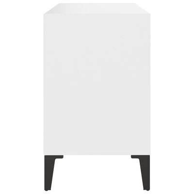 vidaXL TV skapītis, metāla kājas, balts, 69,5x30x50 cm, skaidu plāksne