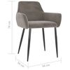 vidaXL virtuves krēsli, 2 gab., gaiši pelēks samts