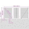 vidaXL Žoga āķis Pelēka 25 x 1,6 m (16 x 16 mm siets) Tērauds un PVC