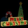 vidaXL piepū&scaron;ams Merry Christmas dekors, LED, 197 cm