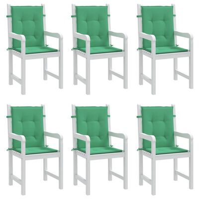 vidaXL dārza krēslu spilveni, 6 gab., zaļi, 100x50x3 cm, audums