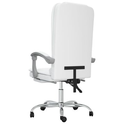 vidaXL biroja masāžas krēsls, balta mākslīgā āda