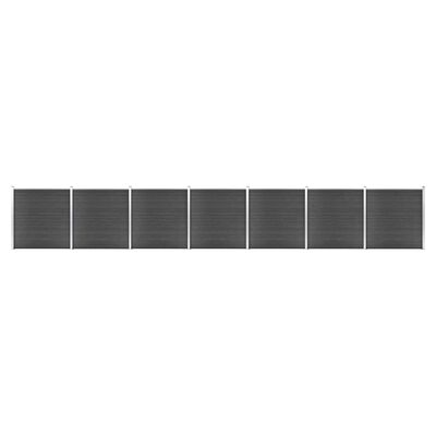 vidaXL žoga paneļu komplekts, 1218x186 cm, melns WPC