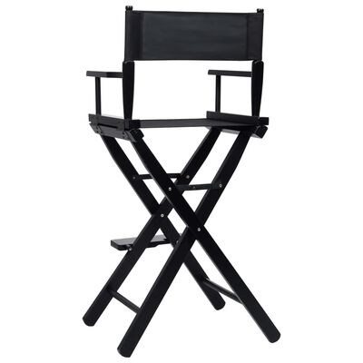 vidaXL saliekams režisora krēsls, melns oksforda audums