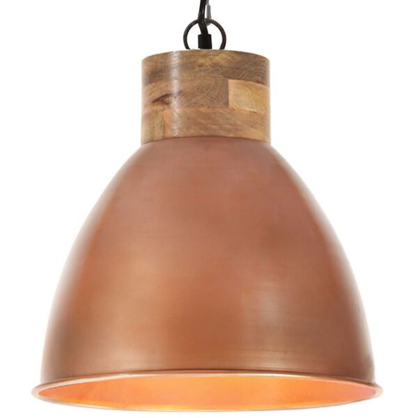 vidaXL griestu lampa, industriāla, vara krāsa, dzelzs, koks, 46cm, E27