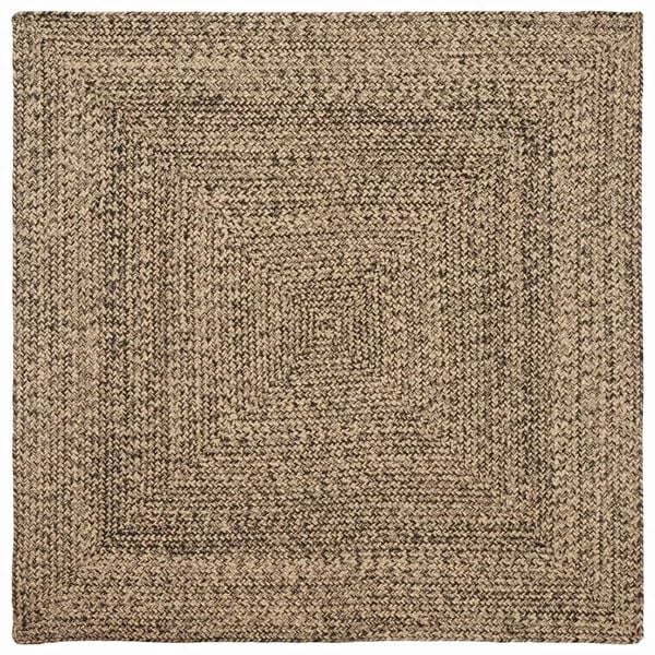 vidaXL Teritorijas paklāji Dabīgs un melns 120 x 120 cm Džuta