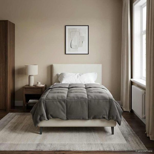 vidaXL Vasaras segas Tiltiņ&scaron; Gai&scaron;i pelēks 155 x 220 cm Mikro&scaron;ķiedra