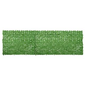 vidaXL balkona aizslietnis ar zaļām lapām, 600x150 cm