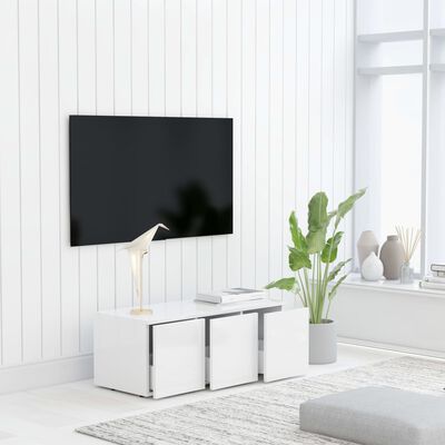 vidaXL TV skapītis, balts, 80x34x30 cm, skaidu plāksne